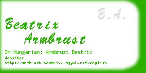 beatrix armbrust business card